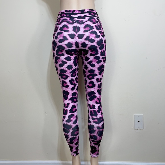 Pink Leopard High Waisted Control Top Leggings S - Picture 11 of 14